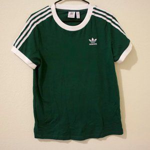 Deep Green Adidas Women's Originals 3-Stripes tee